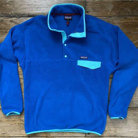 Patagonia Synchilla Snap-T Pullover Bleu Jacket - Picture 1 of 7